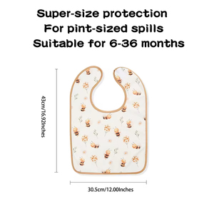 Bavoirs pour bébé en matériau écologique Tabliers d'alimentation en PU imperméables pour les tout-petits Bavoirs réutilisables pour l'alimentation à domicile - Product Image 3