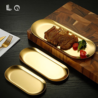 Li Qun Hot Sale Hotel Gold Luxe Eco-vriendelijke Ovale RVS Decoratieve Schaal voor Fruit, Cosmetica, Sieraden, Koekjes, etc.