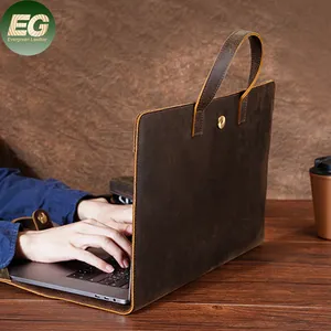 GA137 Wholesale Shockproof Custom Computer Protect Cases Customize Mac Book Genuine Leather Hard Cover Shell Laptop Sleeve Case