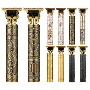 Tondeuse à barbe électrique rechargeable professionnelle avec lame en T pour hommes, tondeuse à cheveux pour coiffure et finition, en métal - Product Image 1