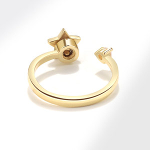 Factory Wholesale fashion jewelry minimalist adjustable enamel Star <b>ring</b> Copper Gold Plated anxiety <b>spin</b> <b>rings</b> For Girls - Product Image 4