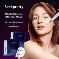 Masque facial en feuille de microneedling bio au collagène et aux peptides de cellules souches, marque privée, masque d'implantation de microneedles pour le traitement de l'acné