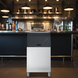 Máquina de hielo de acero inoxidable con capacidad de 300 libras y depósito de almacenamiento para restaurantes, tiendas de bebidas, diseño industrial, resistente al óxido - Product Image 2