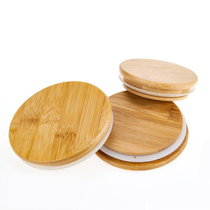 Wholesale Eco-friendly Bamboo Mason Jar Bottle Lids Candles Custom Glass Jar Cup Cover Bamboo Mug Lid
