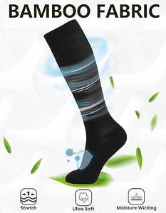 Bambu varis çorabı koşu bisiklet seyahat için mezun destek düz renk siyah beyaz lacivert bambu varis çorabı - Product Image 4