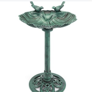 Mangeoire à oiseaux en métal et <span class=keywords><strong>bassin</strong></span> avec bain d'oiseaux et nichoir <span class=keywords><strong>pour</strong></span> utilisation en extérieur dans le jardin - Product Image 1