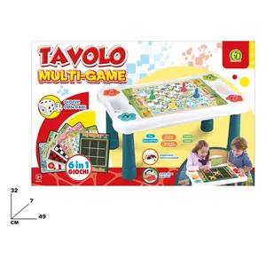 Mesa de Juegos Multifuncional 6 en 1 con Juegos de Dados para Niños de 3+ Años, Mesa de Juego con Almacenamiento de Accesorios y Dados Giratorios - Product Image 1