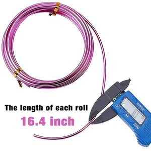 12ロールカラーアルミニウムクラフトワイヤー1mmフレキシブルアルマイトクラフトワイヤーメタルアーティスティックフローラルジュエリービーズワイヤーDIYジュエリー用 - Product Image 5