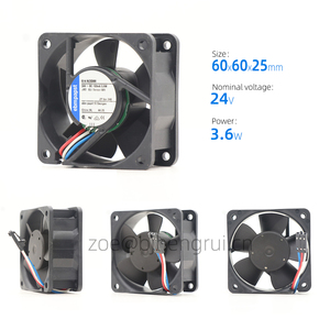 Ventilateur axial de refroidissement pour armoire ebmpapst 614N 24V DC 60x60x25mm 3.6W 33CFM 43dBA Emerson Inverter Tubeaxial 614N-2GHH 614N/2GHH-248 - Product Image 2