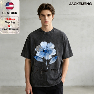 T-shirt Oversize in Cotone Lavato con Stampa a Tema 'Sorridi, Scegli la Speranza Più della Sospettanza' in Stile Retrò Casual USA - Product Image 1