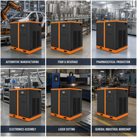Compresseur d'air à vis PM VSD 10-50HP, alimentation CA, refroidissement par air, économie d'énergie, haute efficacité, unité stationnaire, pression 8-13 bars