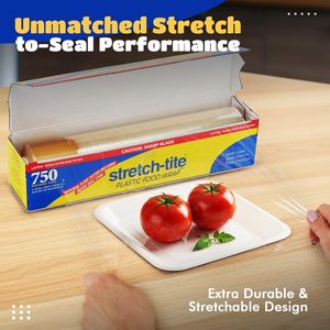 Stretch Tite <b>Plastic</b> Food <b>Wrap</b> 750 Sq Ft 11 7/8 Inch With Slide Cutter Kitchen Use - Product Image 3