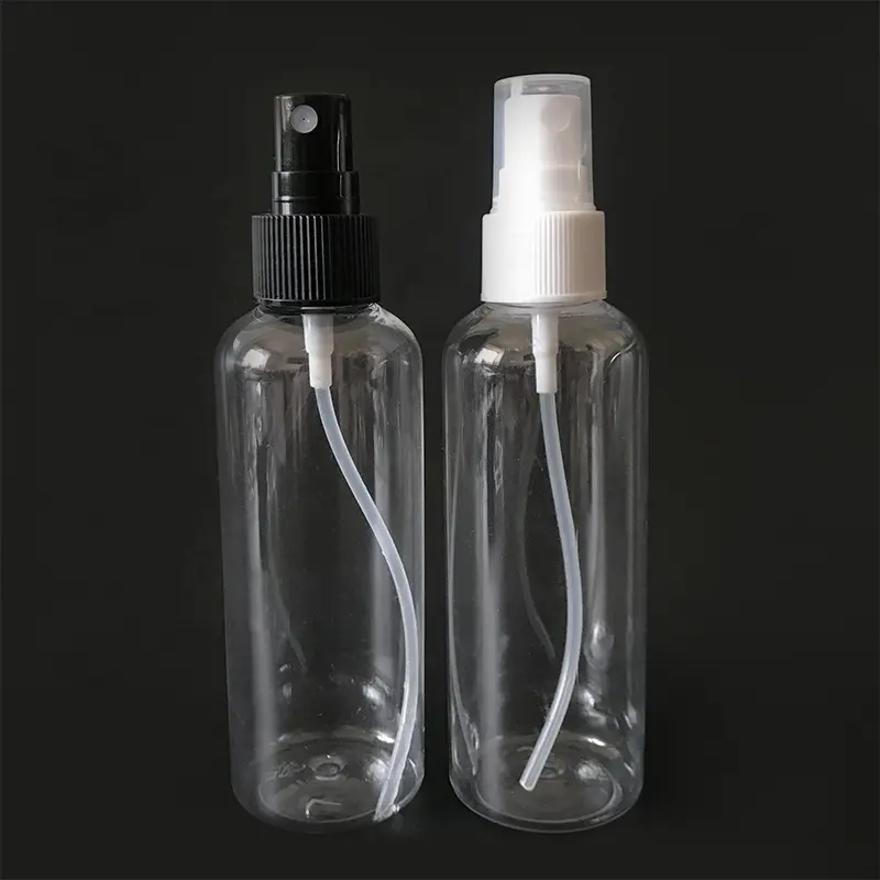 Botol semprot plastik dengan penyemprot halus, 5ml 10ml 30ml 50ml 60ml 100ml 1oz 2oz hitam amber bening kabut wajah hewan peliharaan