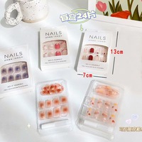 Ongles en gel acrylique à pression, couvrance totale, motif carré, application sur les doigts