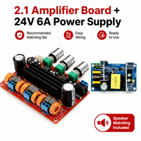 Placa Amplificadora de Audio de 2.1 Canales con Módulo de Fuente de Alimentación de 24V 6A para Altavoz Subwoofer DIY