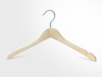 Cintre en bois d'érable de qualité supérieure, best-seller, avec crochet droit à tête ronde chromée, sans trace, pour la maison et les boutiques
