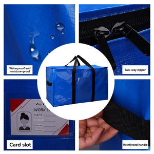 Sacs de rangement extra larges en PE tissé, confortables, à poignées longues, pour cadeaux quotidiens, impression personnalisée, sacs de déménagement pliables pour le shopping - Product Image 3