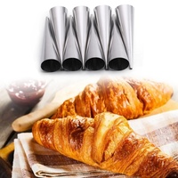 9CM en acier inoxydable de cuisson BRICOLAGE spirale croissants crème corne gaufre cône de crème glacée moules maker