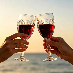 Ensemble de flûtes à vin rouge en <span class=keywords><strong>cristal</strong></span> de qualité supérieure, 9 oz, vintage, gaufrées, sans plomb, écologiques, durables, avec pied, personnalisables - Product Image 4
