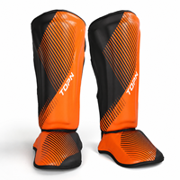 Protège-tibias et protège-pieds professionnels en PU personnalisés pour MMA, Kickboxing, Muay Thai – Protection des jambes avec panneau de cheville flexible et ajustement incurvé