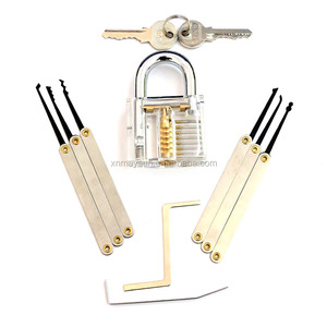 15 pièces ensemble de choix de serrure à crochet unique avec 1Pc ensemble de compétences de formation de pratique de serrurier à serrure transparente - Product Image 6