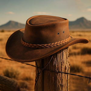 Sombrero de Vaquero de Cuero Genuino para Hombre, con Logotipo Personalizado, Producto de Venta Caliente, para Uso en Exteriores, Estilo Clásico, de Alta Calidad - Product Image 4