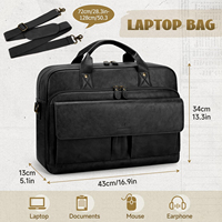 Bolso para Portátil de Piel Sintética para Hombre, Maletín de 15.6 Pulgadas, Estilo Vintage, para Trabajo y Negocios