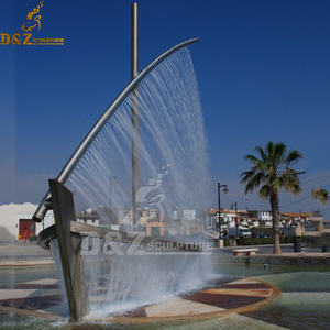 Decoración de estanque de piscina Espejo de acero inoxidable escultura de fuente de agua cepillada - Product Image 3