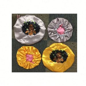 Gorro de Dormir Ajustable de Satén para Mamá e Hija, para Mujeres y Bebés, Niños Pequeños, Gorro para Cabello Rizado - Product Image 1