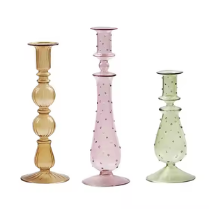 Support de bougie conique en verre nordique personnalisé, soufflé à la main, résistant à la chaleur, style rétro, pour la maison, les mariages et Noël - Vente en gros - Product Image 4
