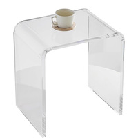 Panneau de table en acrylique personnalisé multi-usages de haute qualité et tables en acrylique pour mariages, table basse incurvée en acrylique