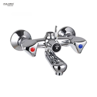 ITALOMIX Nouvelle Mitigeur de Douche Mural Chaud/Froid à Double Poignée en Zinc pour Salle de Bain