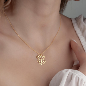 Dainty Four Leaf Clover <strong>Jewelry</strong> <strong>Celtic</strong> Style Pendant Symbol Charm Luck Clover Necklace Hope Faith <strong>Love</strong> Good Luck Clover - Product Image 5