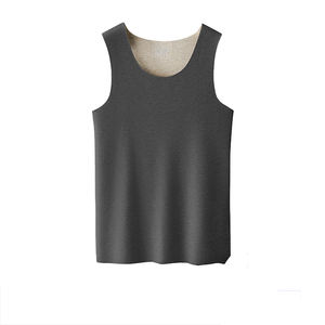 New Style <b>Men's</b> <b>Thermal</b> <b>Vest</b> Silk Wool Blend Solid Color Sleeveless Seamless Base Layer <b>Vest</b> For Autumn And Winter - Product Image 4