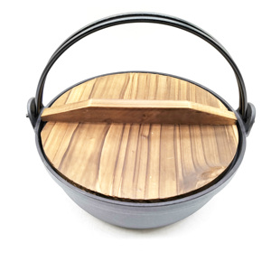 หม้อสุกี้สไตล์ญี่ปุ่นญี่ปุ่น,หม้อไฟ Sukiyaki <span class=keywords><strong>Tetsu</strong></span> Nabe Shabu พร้อมฝาปิดไม้ขนาด25ซม. - Product Image 4