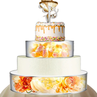 Ensemble de 2 supports à gâteau ronds en acrylique transparent remplissables, 10 pouces et 6 pouces, pour table de desserts de mariage ou de fête