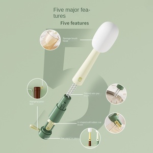 Plastic Microphone Cup Brush Three-in-One Cleaning Tool for Cup Lid Mouth Milk Bottle - Product Image 3