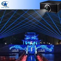Projecteur de vidéo holographique 3D personnalisé à longue portée pour projection extérieure sur bâtiments, 5000-10000 lumens, étanche IP54, télécommande