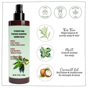Solución <span class=keywords><strong>para</strong></span> los síntomas de la Psoriasis del cuero cabelludo, espray <span class=keywords><strong>para</strong></span> tratamiento de escamas de enrojecimiento, escamas, grietas, alivio de picazón, Natural, Vegano, nuevo - Product Image 4