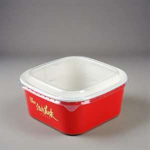 Tazón de Comida para Llevar al por Mayor para Restaurantes, Tazón de Ensalada Desechable de Papel Kraft con Fondo Cuadrado, Caja de Almuerzo con Tapa - Product Image 2