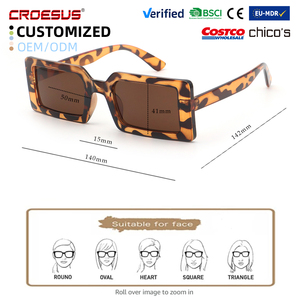 Lunettes de soleil de luxe personnalisées pour femmes et hommes, montures carrées et rectangulaires transparentes, petites, par des créateurs de mode - Product Image 3