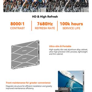 Mur vidéo LED couleur haute résolution P1.25 pour intérieur avec luminosité de 500-550 cd/m² et garantie d'un an - Product Image 3