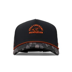 หมวกแก๊ปตาข่ายแบบกำหนดเอง OEM พร้อมโลโก้ 5 แผง ปีกโค้งเล็กน้อย แบบ Snapback ป้ายยางกันน้ำ หมวกกอล์ฟ - Product Image 2