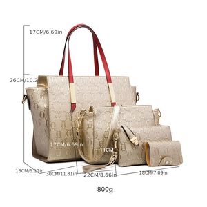 Nouveaux sacs pour femmes en relief, sacs pour enfants et mères à la mode, ensemble de quatre pièces à la mode, sac de messager portable à bandoulière. - Product Image 5