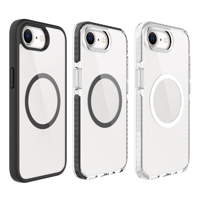 Newest Design OEM Clear Mobile Phone Case Anti-Yellow TPE TPU Shockproof Magnetic Waterproof Wireless Charging Case for