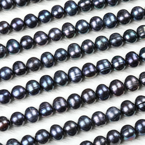 Collar Redondo Negro de Tahití, Económico, Hecho a Mano, con Cuentas de Agua Dulce, Botones y Perlas de Arroz, Accesorios de Joyería, Venta al por Mayor - Product Image 2