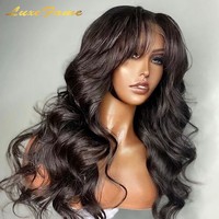 Perruque en cheveux humains vierges indiens de 24 pouces, non traités, 100% vierges, ondulés