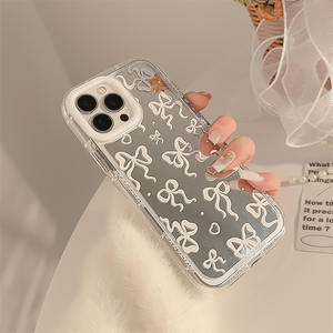 Girl Street Fashion Ins Style Bow Pattern Mirror <span class=keywords><strong>Back</strong></span> Cover Case para <span class=keywords><strong>iPhone</strong></span> 16 15 <span class=keywords><strong>14</strong></span> <span class=keywords><strong>Pro</strong></span> Max South America <span class=keywords><strong>Market</strong></span> Case - Product Image 2