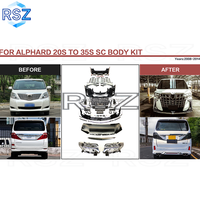 RAYSEZE Parts Kit de carrosserie pour 2008 2014 Toyota ALPHARD 20S Upgrade 2018 Kit 35S Ensemble de calandre de pare-chocs avant et arrière Facelift