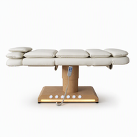Table de soin électrique à 3 moteurs avec colonne en bois massif, hauteur réglable, pour salon, spa, tatouage, microblading et soins du visage